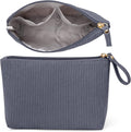 MAGEFY Small Makeup Bag, Corduroy Small Pouches for Purse Cosmetic Bag Makeup Pouches for Key Pocket Lipstick Bag Card Holder Data Cable Organizer(Grey,Small)