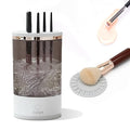 ÉCLAT Electric Makeup Brush Cleaner Machine, Deep Cleans Residue on Sponge & Powder Puffs, Cosmetic Tool Cleaner, No Batteries Needed, Quick & Efficient Spinning Washer for Travel & Home Use (White)