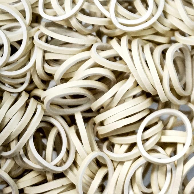 Amelia Beauty 500 Count Small Rubber Bands for Hair – ½" White - Made in USA - Recloseable Container - Mini Hair Elastics for Braids, Ponytails, Cornrows & Twists – Strong Hold Ponytail Holders