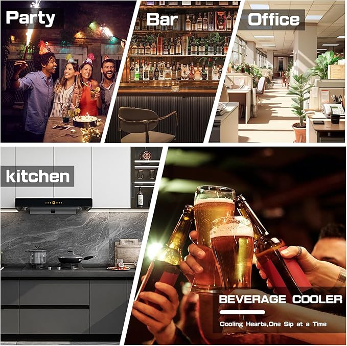 3.0 Cubic Feet/105 Can Beverage Refrigerator,28 Inch Fridge with Adjustable Shelve & LED Display for Soda Beer or Wine, Drink Refrigerator for Home Bar Office(Silver)