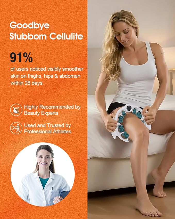 Anti Cellulite Massage Tool - Ergonomic Cellulite Remover for Legs and Arms with Detachable Handles - Smooth-Glide Lymphatic Drainage Massager for Boost Confidence and Tightened Skin(Green)