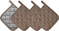 Kitchen Pot Holders Set Heat Resistant Pure Cotton Potholders Kit Trivets Large Coasters Hot Pads Terry Pot Holders for Everyday Cooking and Baking by 7 x 7 Inch Set of 4 Brown