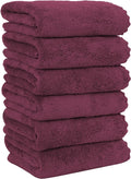 MOONQUEEN 6 Pack Premium Hand Towels - Quick Drying - Microfiber Coral Velvet Highly Absorbent Towels - Multipurpose Use as Hotel, Bathroom, Shower, Spa, Hand Towel 16 x 28 inches (Burgundy)