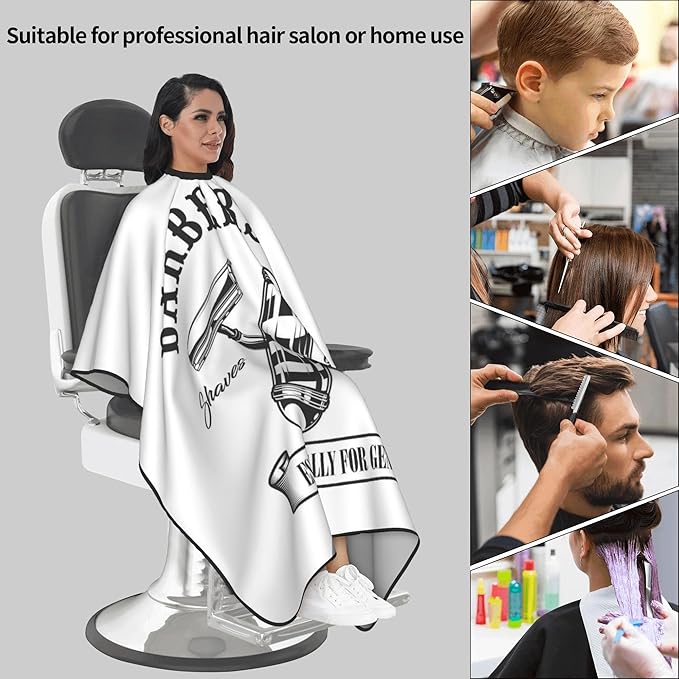 Adult Barber Cape, Professional Salon Haircut Capes, Haircut Kit Hairdressing Apron for Home Salon Barbershop