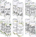 Outus 12 Pcs Greenery Christian Car Tissues Cylinder Holder with 3 Ply Facial Tissue Bulk Eucalyptus Leaves Religious Tissue Holder Travel Tissues Boxes Container for Home Wedding Party Supplies