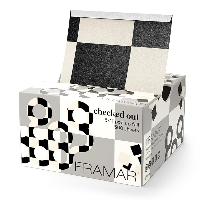 FRAMAR Checked Out Hair Foil – Hair Foils For Highlighting, Pop Up Foil For Hair Highlighting, Salon Foils For Hair Highlighting Kit, Long Hair Foils For Bleach, Salon Foils For Hair Stylist – 500