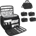 MONSTINA Hairdressing Bag with 4 small bag, Hairstylist Travel Bag, Professional Cosmetics Beauty Hairdresser Bag with Shoulder Strap, Hair Makeup Salon Organizer Bag for Barber Insulation Material