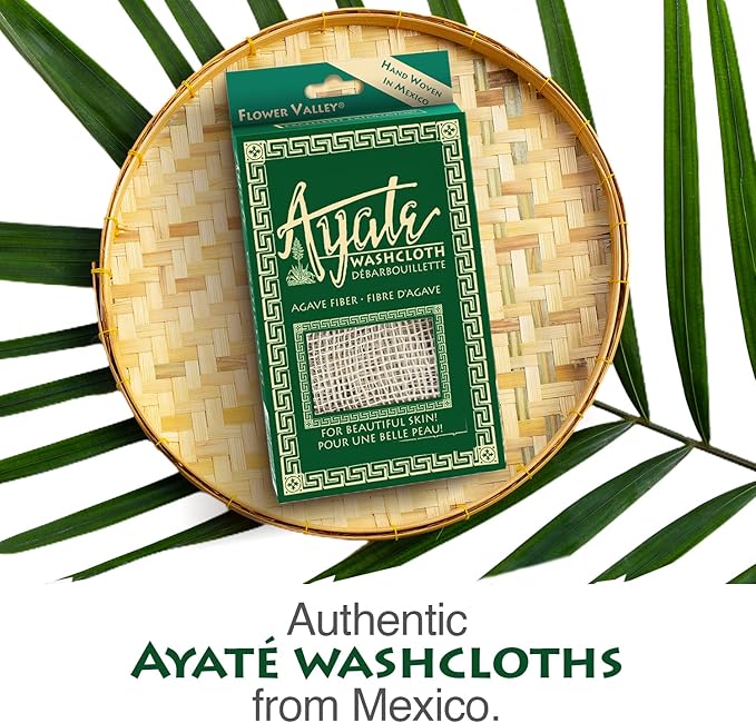 Ayate Washcloth, Face & Body Exfoliating Wash Cloth for Shower, Body Loofah Alternative, Scrub Towel, Resists Mold, Made from Agave Fiber