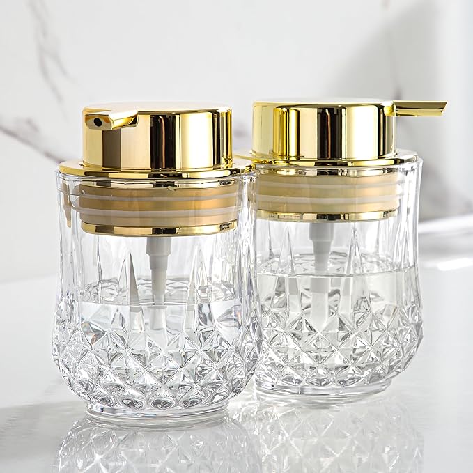 soap Dispenser (Liquid-Clear/Gold -2PACK)