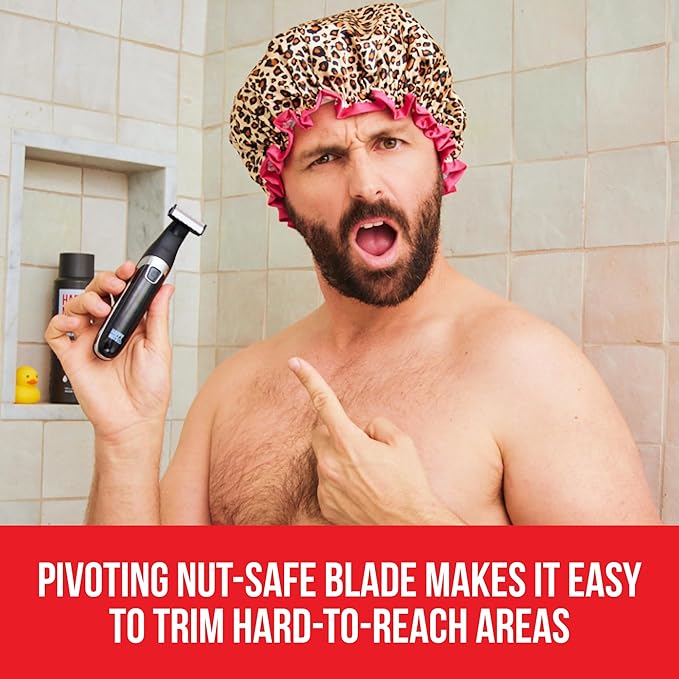 HAPPY NUTS The Ballber™ Electric Body Hair Trimmer for Men - Mens Body Groomer Kit for Privates - IPX7 Waterproof Shaver for Hard to Reach Areas