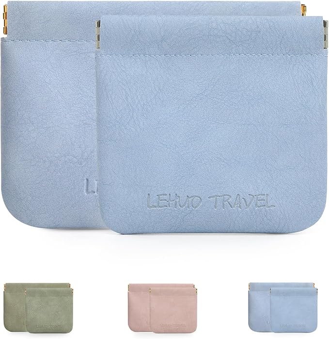 RIGHT AWAY 2 PCS Small Makeup Bag for Purse,Mini Cosmetic Organizer Make Up Bag for Women,Squeeze Coin Purse Pouch,Portable Tiny Makeup Pouches for Cosmetic Accessories,Lipstick, Jewelry, Card, Coins