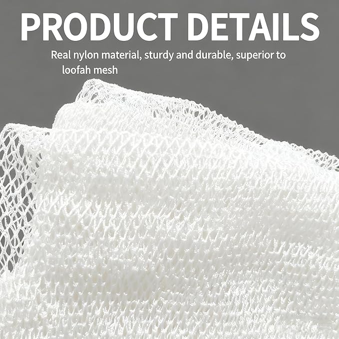 African Net Sponge Authentic, African Exfoliating Sponge Real African Net Black Owned, African Bath Sponge Back Scrubber, Body Exfoliator Shower Bath Accessories (White)