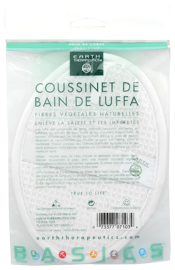 EARTH THERAPEUTICS Loofah Bath Pad, 1 EA
