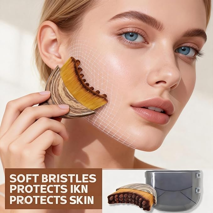 New Lymphatic Contour Face Brush - Dry Brushing Face Massager for Lymphatic Drainage, Chin & Jawline Sculpting - Ergonomic Skin Fit Design to Reduce Puffiness, Relieve Fatigue (2PCS)