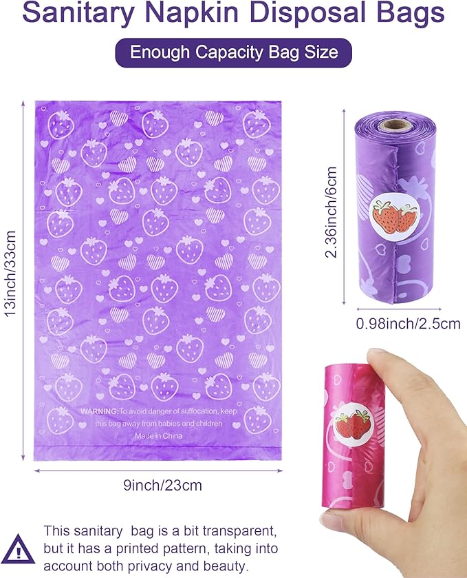 150 Pcs Sanitary Napkin Disposal Bags, ArtCute Mini Disposable Sanitary Bag Personal Care Tampons Disposal Trash Bag for Sanitary Women Privacy Handling Disposable Diaper Bags