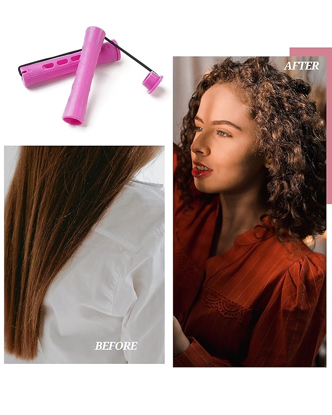60pcs Perm Rods for Women's Natural Hair, Purple, 0.75inch - Hair Roller Curler Perm Rods for Long Medium Small Hair - Plastic Cold Rods, Hairdressing Styling Tool