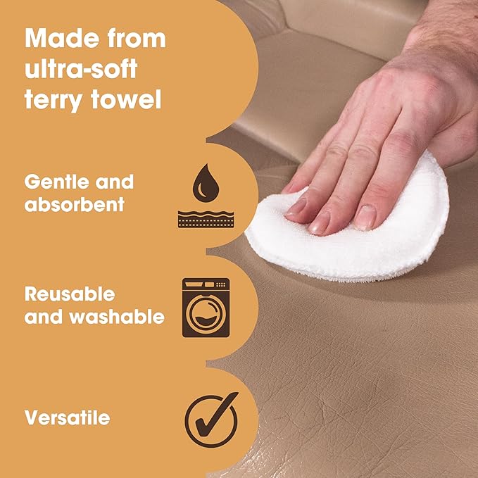 Furniture Clinic Leather Applicator Sponges | 2 Microfiber Cloth Applicator Pads for Cleaning Leather, Applying Wax, Balms, Oils & More