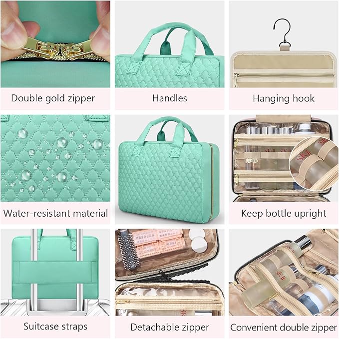 urophylla Detachable Travel Toiletry Bag for Women - Large Toiletry Bags for Traveling Women - Hanging Makeup Cosmetic Bag, Organizer for Travel Accessories Cruise Essential - Travel Size Toiletries