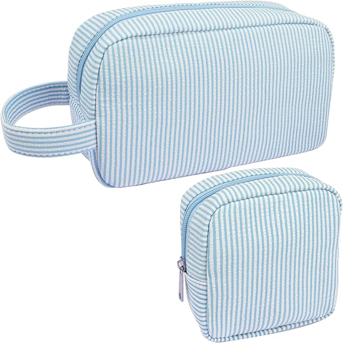 2Pcs Mini Makeup Bag, Small Makeup Pouches for Purse Cute Cosmetics Bag Pouch with Slip-in Pockets Small Travel Toiletry Bag Zipper Makeup Aesthetic Accessories Storage Bag