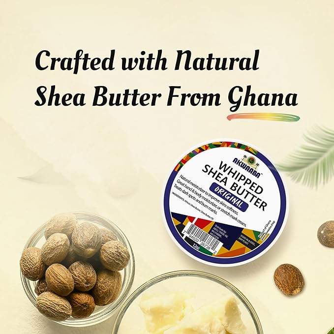 AKWAABA Whipped Shea Butter (Creamy Coconut) – Nourishes & Moisturizes | Made with Shea Butter | No Dyes & Parabens | 12 oz / 340 g