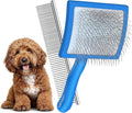 Slicker Brush for Dogs, Large Dog Brush to Long Haired Dogs for Goldendoodles Poodles Doodles Bernedoodles, Long Pin Grooming Kits to Dematting & Reducing Tangles and Fluff, Blue