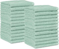 Amazon Basics Highly Absorbent, Fast Drying 100% Cotton Washcloths for Bathroom, Machine Washable, 12 x 12 inches, Seafoam Green, 24-Pack