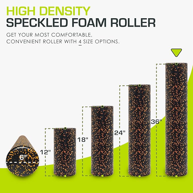 ProsourceFit High Density Foam Rollers Long, Firm Full Body Athletic Massage Tool for Back Stretching, Yoga, Pilates, Post Workout Muscle Recuperation