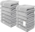 White Classic Luxury Cotton Washcloths 13x13 Inch - 650 GSM Turkish Cotton | Hotel, Spa, Bathroom Face Towel | 12 Pack, Dolphin Gray