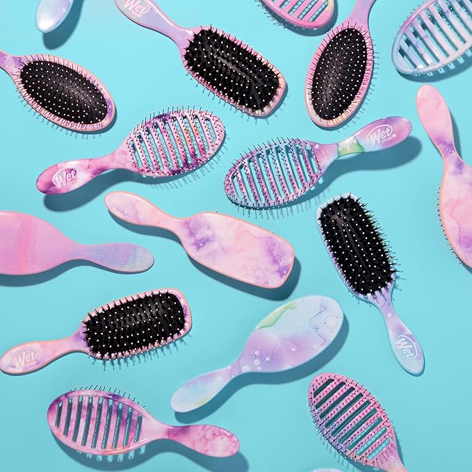 Wet Brush Shine Enhancer Color Wash Watermark, Paddle Hair Detangler Brush with Ultra-Soft Intelliflex Bristles, Infused With Natural Argan Oil, Shiny & Smooth, Wet or Dry, For All Hair Types