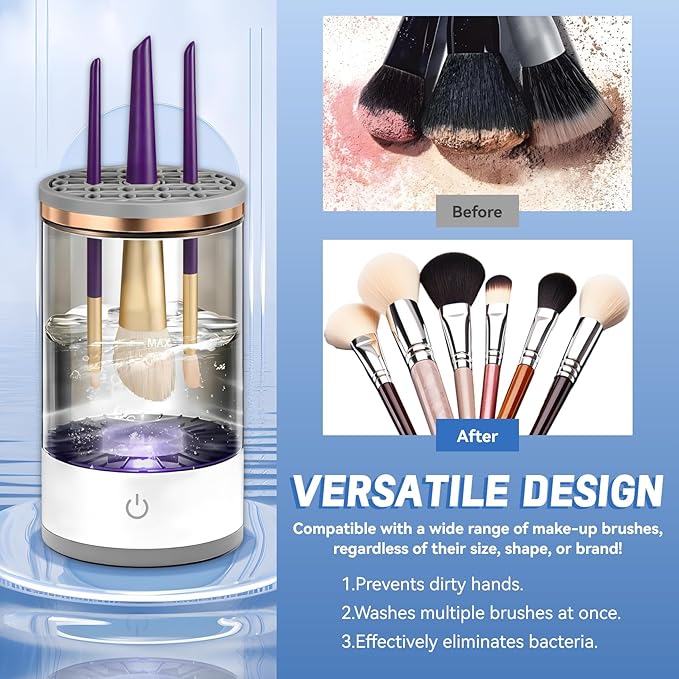 Electric Makeup Brush Cleaner - Efficient Electric Makeup Brush Cleaner Machine for Thorough Brush Cleaning, Ideal for Makeup Artists & Enthusiasts (xx-Large)