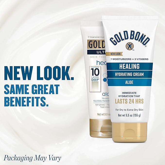 Gold Bond Healing Skin Therapy Lotion with aloe 5.5 oz., Non-Greasy & Hypoallergenic (Pack of 2)