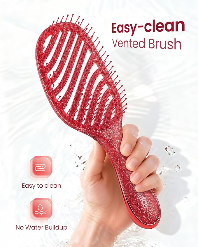 Gift for Women, Gifts for Kids & Teen Girls, AIMIKE Painless Detangler Hair Brush w/Soft Bristles, Extra Gentle Wet & Dry Brush for Fine or Daughter’s Hair, Ideal Holiday Presents