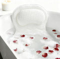 Bath Pillows for Tub Luxury, Bath Pillow for Head and Neck, Fit Bathtub Hot Tub Relaxing Gifts for Women, Comfort 4D Air Mesh Fabric & 6 Non-Slip Suction Cups (White)