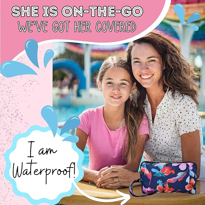 First Period Pal Pack to-Go Kit | 24 pcs | First Period Kit for Tweens | Teen Period Kit| Discrete Period Bag, Pads, Panty Liners, Period Kits for Tweens 10-12 (Gentle Flowers)