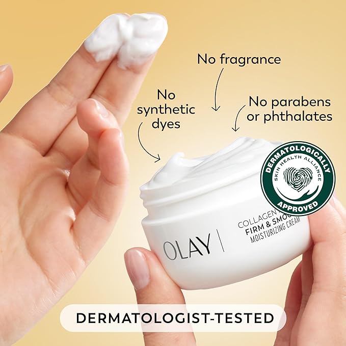 Olay Regenerist Radiance Collagen Peptide Face Moisturizer: Firm & Smooth Cream - Fragrance-Free,Hydrating,Firming,Anti-Aging & Anti-Wrinkle - 2 Oz,(Pack of 2)