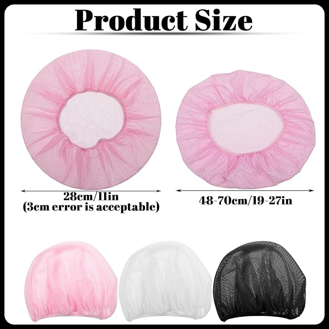 6pcs Mesh Hair Net, Hair Net for Sleeping, Sleeping Hair Net, Elastic Band, Suitable for Drying Hairs, Kitchen, White, Pink, Black