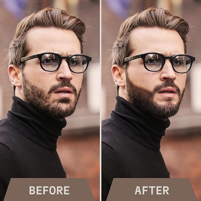 Striking Viking 2 Pack Beard Pencil Filler for Men, Grey Brown (Grey) - Contour, Fill, & Define Your Beard with 3rd Generation Long Lasting Waterproof Beard Pen Kit Including Brush