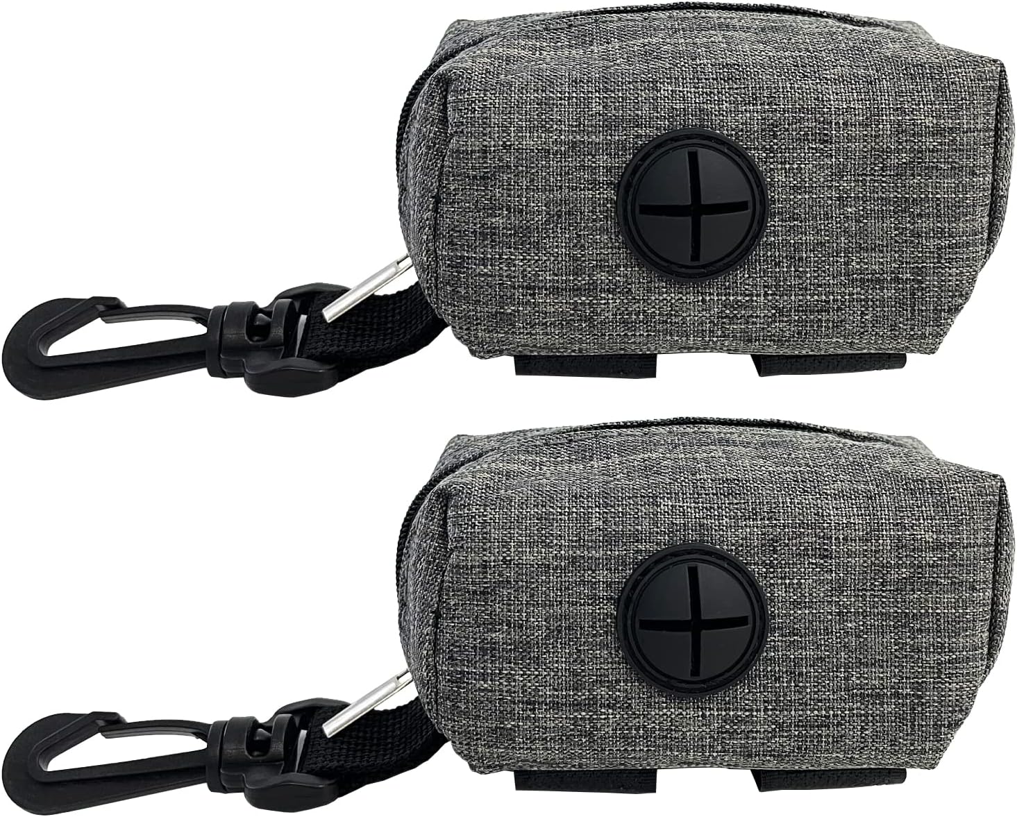 (2 Pack) Dog Poop Bag Holder for Leash,Doggie Waste Bag Dispenser Small Doggy Poop Bag Zipper Pouch with Carabiner Clip, Leash Attachment Holder for Pet Puppy Poop Bags