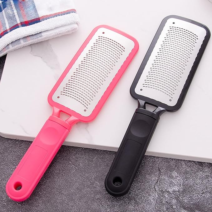 Foot Files Foot Scrubber Pedicure, Stainless Steel Callus Remover for Feet, Professional Foot Grater Rasp Scraper to Hard Skin Corns for Dry and Wet Fee