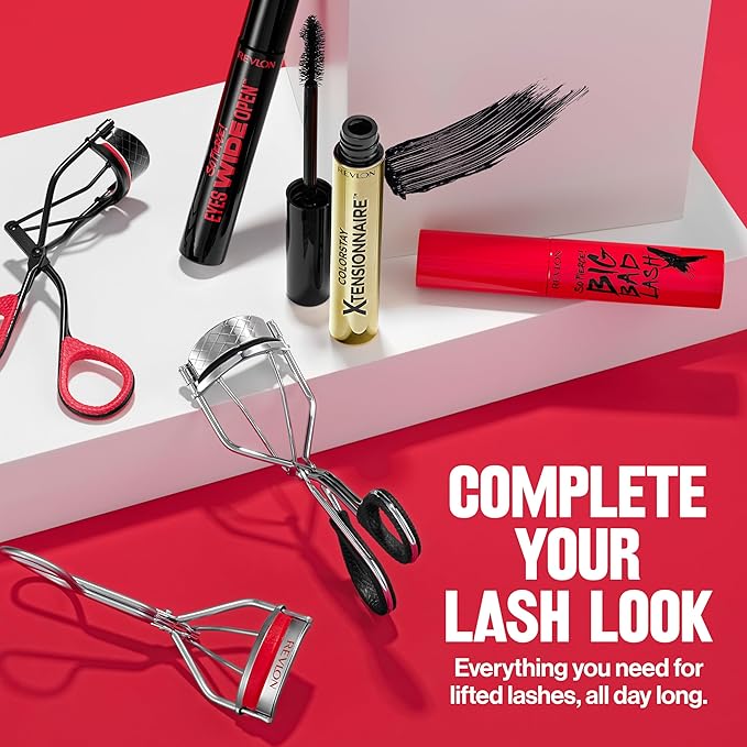 Revlon Natural Curl Lash Curler, Gives a Natural Eyelash Lift, with Finger Grips for a Non Slip Grip, Easy to Use, 1 Count