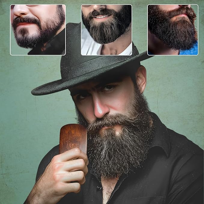 100% Boar Bristle Beard Brush for Men | Premium Vintage Wooden Handle | Soft Bristles | Grooming Tool for Short, Thin, Thick, Coarse & Full Beards