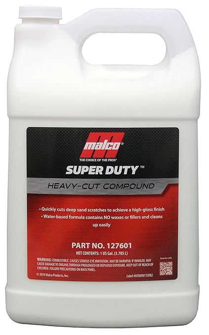 Malco Super Duty Heavy Cut Compound - Professional Cutting, Polishing and Finishing Compound/for Auto Paint Correction, Detailing and Buffing / 1 Gallon (127601)