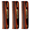 GENTS PCT 5-Inch Fine Tooth Pocket Hair Comb – 3-Pack Tortoise Shell Combs for Men & Women – Handmade from Cellulose Acetate – Anti-Static, Durable & Travel-Friendly for Grooming & Styling