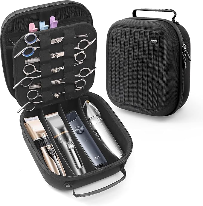 Krypthos Hard Travel Case for Hair Clippers & Hair Cutting Barber Supplies, Portable Clipper Storage Holder Organizer, Trimmer Storage Case for Barbers Supplies, Hair Cutting Razor Guard Grooming Kits
