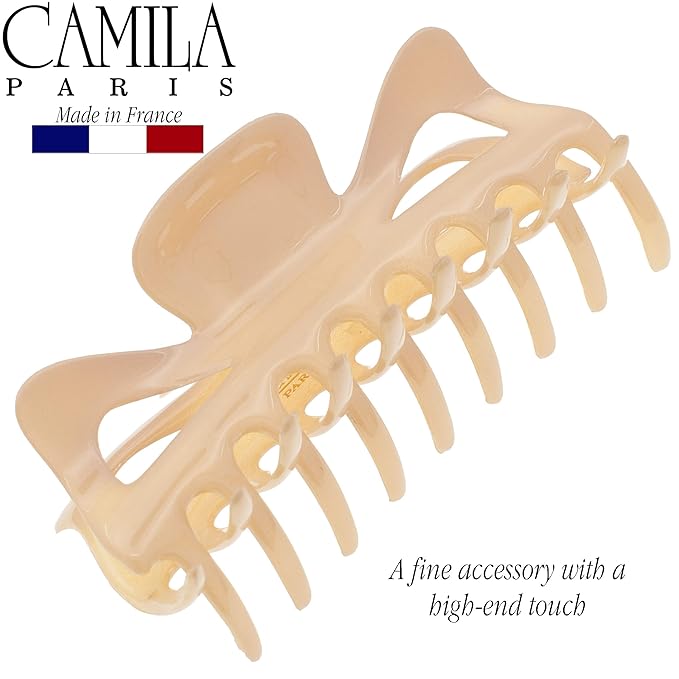 Camila Paris CP3049 French Large Hair Clips for Women Thick Hair for Long Curly Wavy Hair, Girls Hair Claw Clip, Durable Styling Big Claw Clip for Thick Hair, Strong Hold No Slip Grip, Made in France