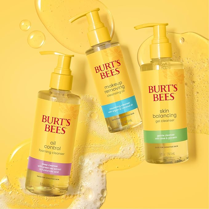 Burt's Bees Oil Control Foaming Cleanser; For Oily Skin; Safe for Sensitive Skin; Deeply Cleanses, Includes Green Tea Extract and Hyaluronic Acid; 8 Fl. Oz.