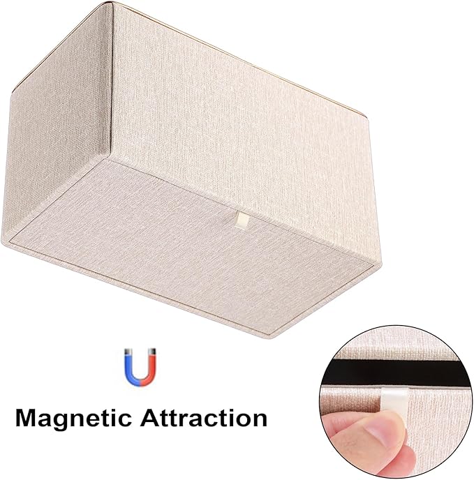 Sumnacon Rectangular Linen Tissue Box Cover - Stylish Tissue Box Holder with Magnetic Bottom, Decorative Tissue Box for Bathroom Toilet Vanity Night Stand Table Countertop Office, Beige Linen Texture
