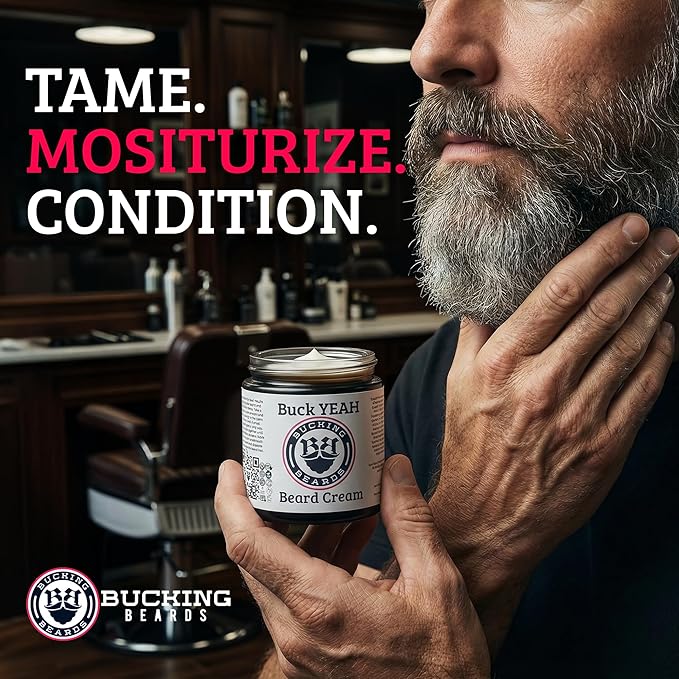 Beard Cream - Beard Softener & Moisturizer with Natural Ingredients - Hyaluronic Acid, Urea & Niacinamide - Vegan, Cruelty-Free, Hypoallergenic Shaving Cream Mens - 4 oz