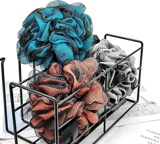 Loofah Bath Shower Sponge Body Scrubber,Extra Large 75g XL Exfoliate Mesh Pouf Shower Bouquet,3 Pack Body Wash for Women and Men