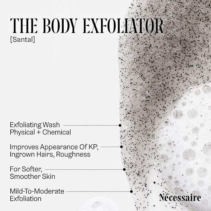Nécessaire The Body Exfoliator. Santal. AHA/BHA/PHA. Resurface Skin. Smooth KP and Rough Patches. Hypoallergenic. Dermatologist-Tested. 180 ml / 6.1 fl oz